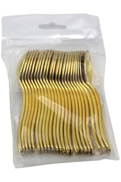 Ideal Pack Golden Colour Plastic Mini Spoons for Tea, Ice Cream, Coffee & Dessert Spoons, Reusable Small Gold