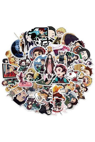 Choice 50PCS Demon -Slayer Anime Kimetsu No-Yaiba PVC Waterproof Decals Toy Skateboard Luggage Motorcycl...