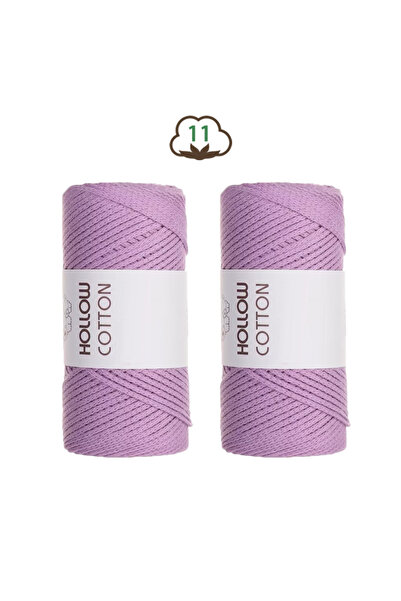 Choice خيوط كروشيه قطنية مجوفة بلون بنفسجي لافندر، وزن 300 غرام، مناسبة للحقا...