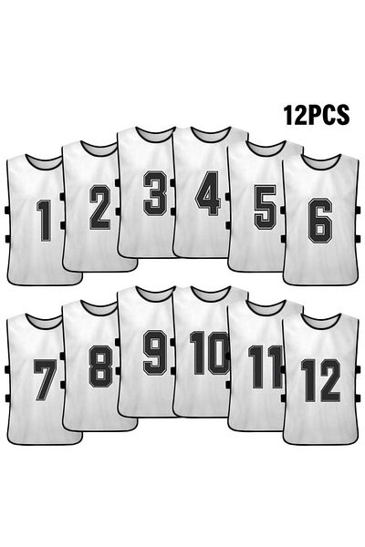 Choice White 12pcs Adults 6/12PCS Kid's Football Pinnies Quick Dry Soccer Jersey Youth Sports Scrimmage Bas