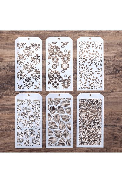 Choice 12 by 24 cm 6 PCS DIY Craft Poppy Tropical Leaf Stencil for DIY Scrapbooking Stamping Album Crafts D