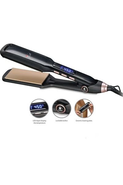 DLC Hair Straightener, Wet And Dry Hair Straightener With Temperature Control Functions - 82W