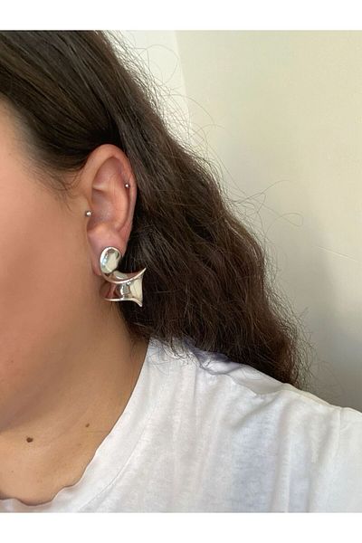 stainless steell Curved Steel Earrings
