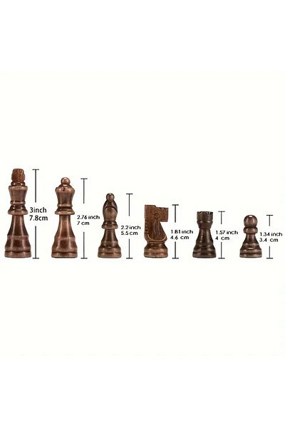 Choice 32Pcs Sturdy Wooden Chess Standard Tournamen Staunton Wood Chessmen 7.8cm King Height (Chess Boar...