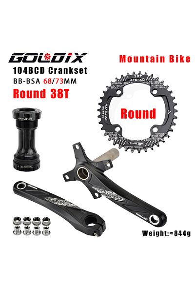Choice 175mm Crank BB Round 38T GOLDIX Bicycle Crank Chainring 104BCD MTB Bike Crank Aluminum Alloy with Bo