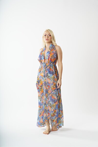 Louren P5804 فستان بظهر مكشوف ورقبة على شكل حرف V