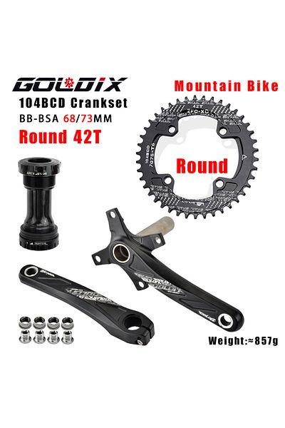 Choice 175mm Crank BB Round 42T GOLDIX Bicycle Crank Chainring 104BCD MTB Bike Crank Aluminum Alloy with Bo