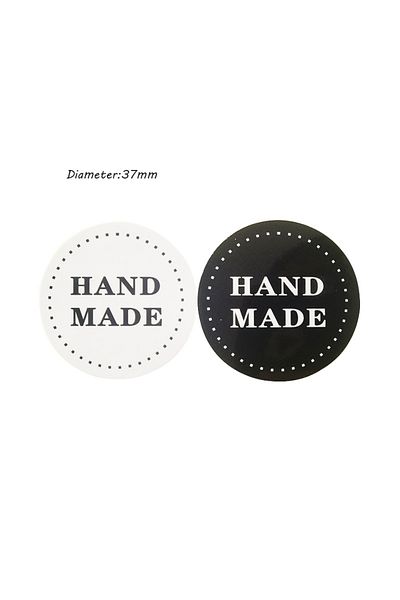 Choice 80PCS/lot Round Black and white HAND MADE Craft paper Sealing sticker/Vintage DIY Gifts posted/Ba...
