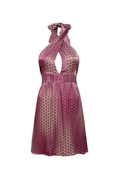 Le Monade Dreams Pembe Degrade Saten Kısa Elbise