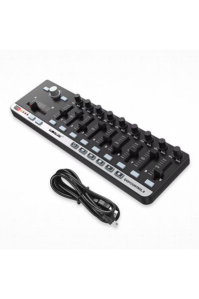 Choice Black Worlde EasyControl.9 MIDI Controller - Slimline Portable USB Control with 4 Memory Banks, 6 Tr