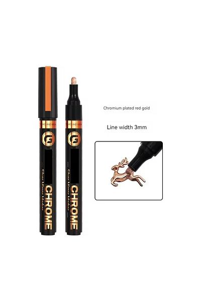 Choice 1pc red gold 3.0mm Chrome Mirror Electroplating Marker 0.7/1.0/2.0/3.0mm Paintbrush Silver Gold Yell
