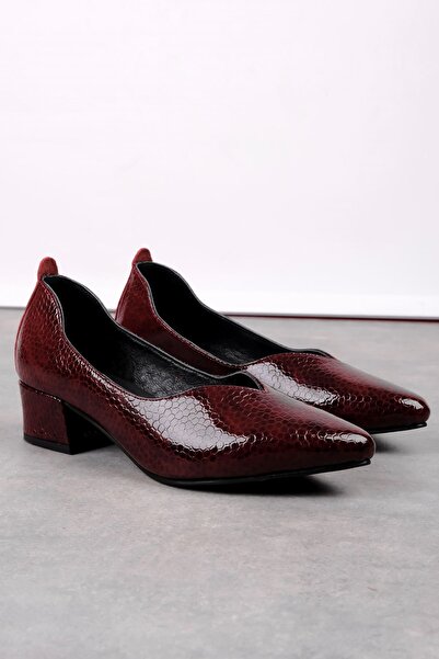 MY DERİ حذاء Vivy نسائي من الجلد الطبيعي بكعب منخفض 3976