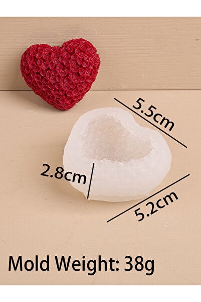 choice2 قالب شمعة سيليكون على شكل زهرة حب ثلاثية الأبعاد DIY لعيد الحب على شك...