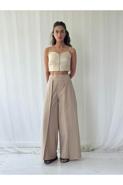 Retrobird Slit Detailed Wide-Leg Trouser Skirt Women's Mink