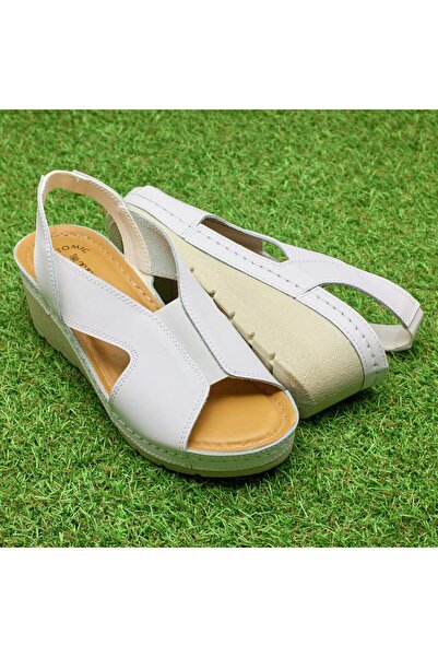 Tellus Γυναικεία Δερμάτινο Σανδάλια Tellus 27-04, Λευκά - 36