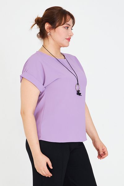 UNIQUE LADY Women's Modern Basic Blouse with Necklace |   Minimal and Elegant Style