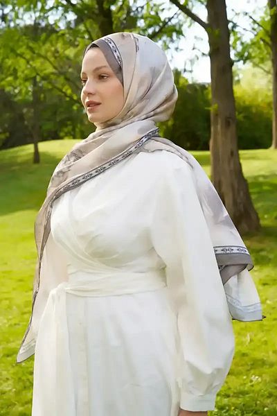 Madame Polo Σάλι Crystal Perla Pattern - Χακί