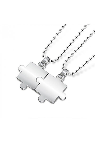 xUPING Set de două coliere pentru cupluri, prieteni, în formă de piese de puz...