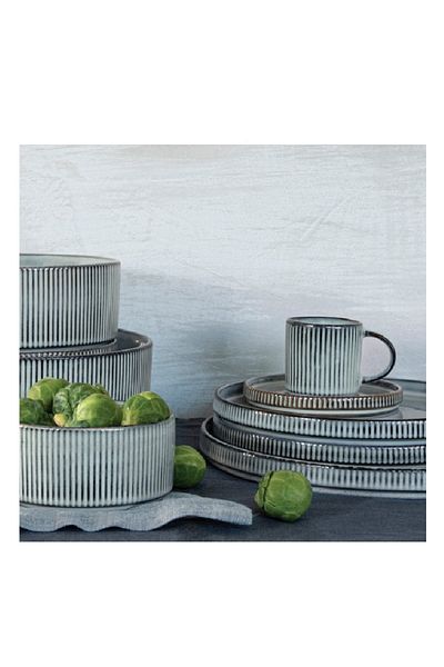 EasyLife Domus Glossy Glaze Coated Ceramic Bowl Blue Grey 16.5cm