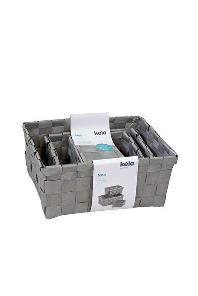 Kela Neo PP plastic basket set silver grey 3 pcs