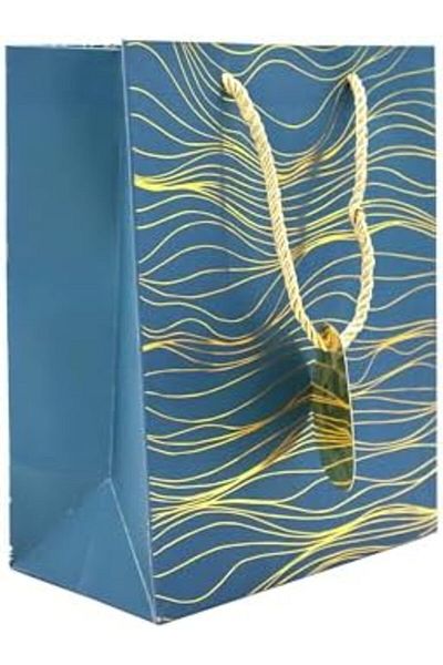Ideal Pack Dark Blue Gift Paper Bags 18x23x10 cm – Pack of 10 | Premium Recyclable Kraft Gift Bags