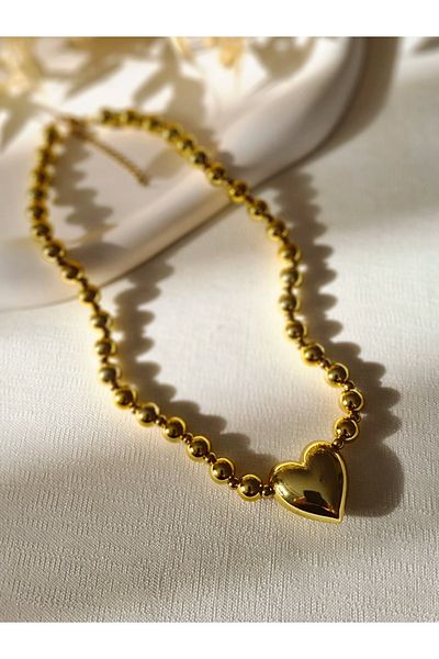 Mirage Design Gold Detailed Steel Necklace 22