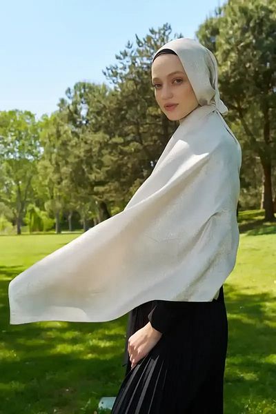 Madame Polo Σάλι Ζακάρ με μοτίβο Elegance Silva - İnci
