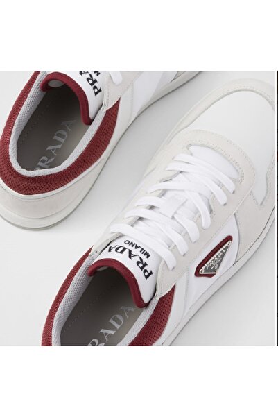 Prada Sport Leather Sneaker with Metal Logo
