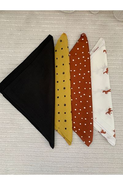 ÇELİKSİLVERTAKI Patterned Scarf Set of 4