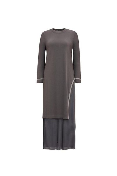 MISS DALIDA Anthracite Solid Color Pleat Chiffon Skirt T25Y-2001