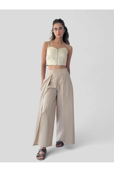 Retrobird Slit Detailed Wide-Leg Trouser Skirt Women's Mink