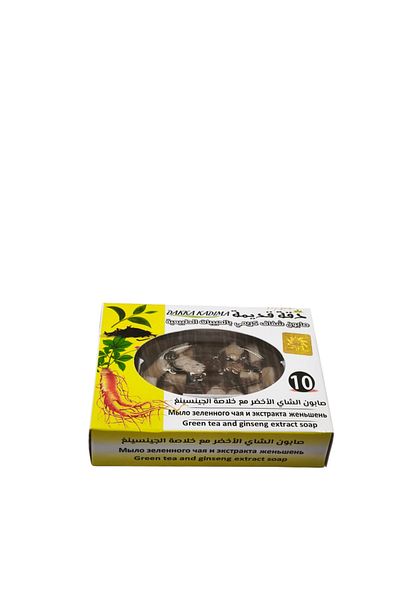 DAKKA KADİMA Green Tea & Ginseng Herbal Soap – Deep Cleansing Facial Bar with Natural Grains.