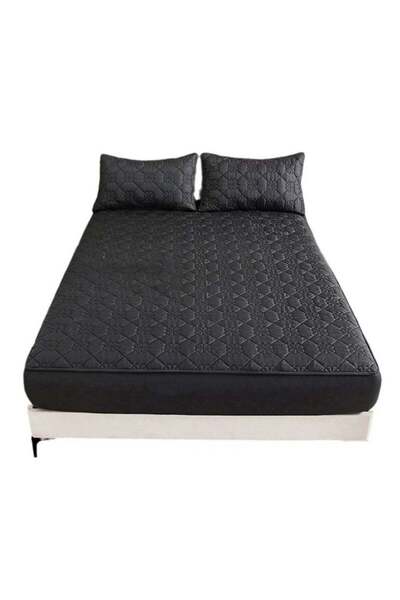 huitich طقم غطاء سرير مقاوم للماء، مقاس 180 × 200 سم، لون أسود