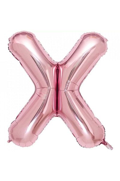 Maxee birthday balloon, letter X, pink, 40 cm