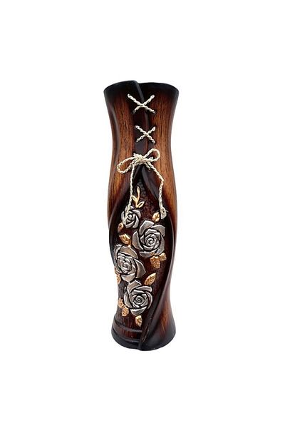 OEM Vaza cu aspect "cusut", cu siret si trandafiri, 17x60 cm, M1