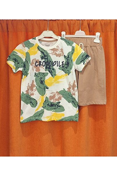 Miniworld Baby Patterned Combed Cotton Shorts Set