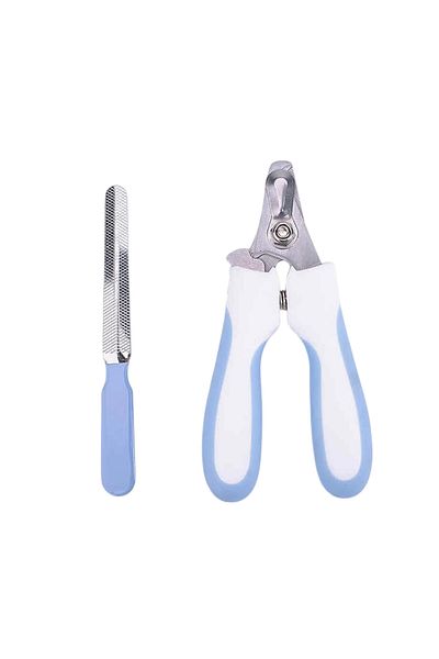 Ropet Set Cleste Profesional Taiat unghii animale si pila, Pisici, Caini, 15 cm, Albastru