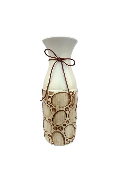 OEM Ceramic vase with circles and lace, 11x30 cm, M1