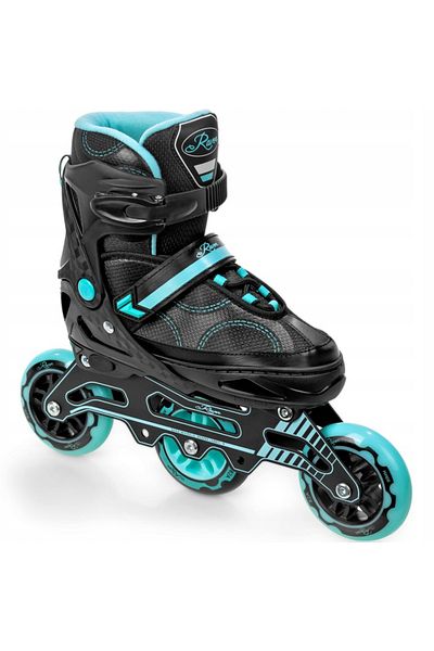 Raven Raven Arden Big Wheels Adjustable Roller Skates, Black/Turquoise, L(36-40)
