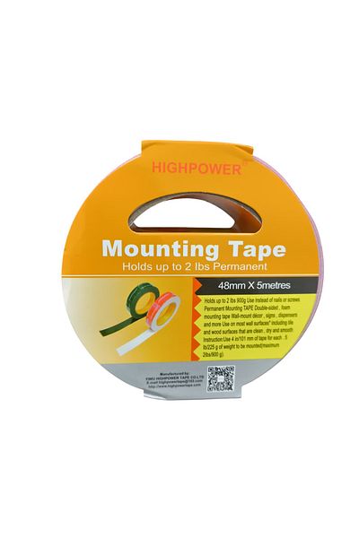 HIGH POWER Double-Sided Strong Adhesive Tape – 48mm Wide x 5 Meters Long – Heavy Duty Mounting Tape.