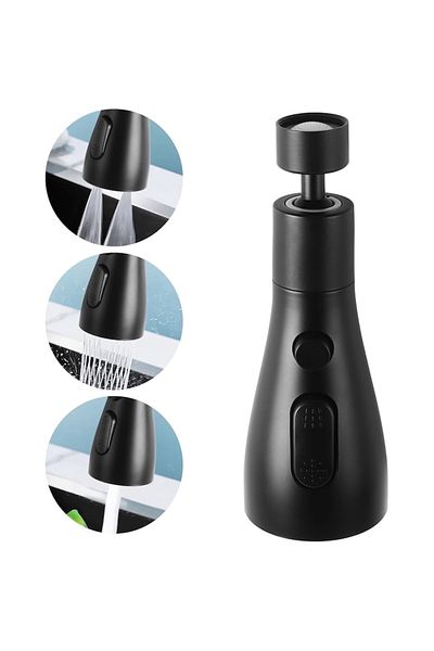 Bogadini Universal Rotating Extension for Faucet, Bogadini®, Super Eco, 3 Modes, Limescale Resistant, Black