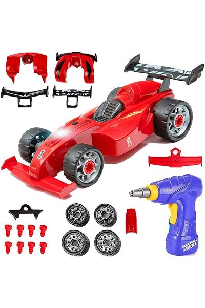 indiggo Set Jucarie Masina Formula 1, 2 in 1, Indiggo, Pentru Asamblat, cu Componente, Surubelnita Electrica
