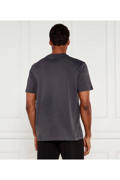 BOSS Men's Crew Neck Boss Lettering Pattern Short Sleeve Relaxed Fit Gray T-Shirt 50543905-027