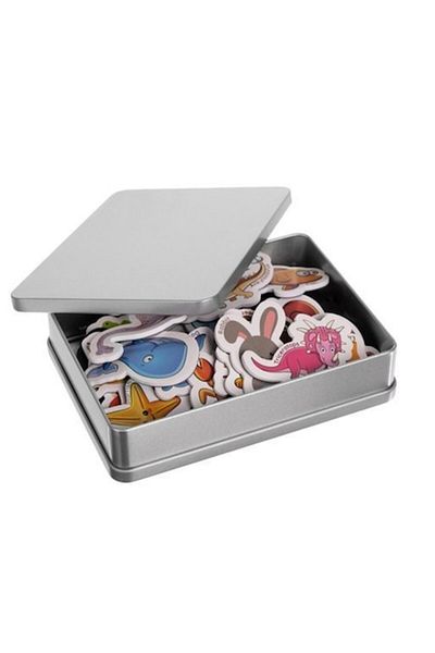 indiggo Set 42 de figurine educative magnetice cu animale MAAN pentru copii + cutie de depozitare