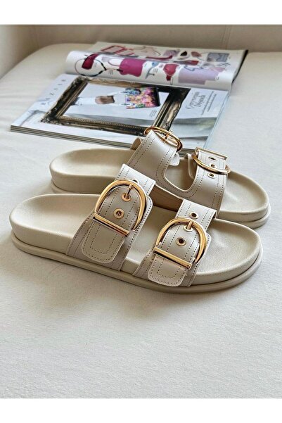 cevaplus Beige Women's Slippers Soft Sole