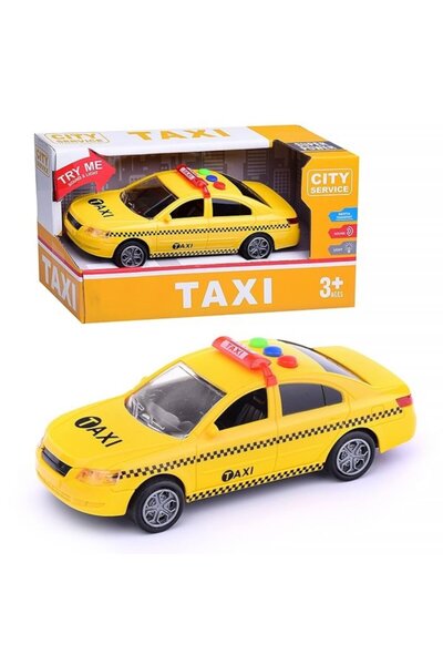 indiggo Παιχνίδι Ταξί Αυτοκίνητο, με Φώτα και Ήχους, Λαστιχένιες Ρόδες, Κλίμακα 1:32, Μήκος 15 cm, Κίτρινο