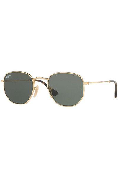 Ray-Ban Ray-Ban Hexagonal RB3548N 001 – Ochelari de soare, aurii, lentile verzi G-15, mărimea 51