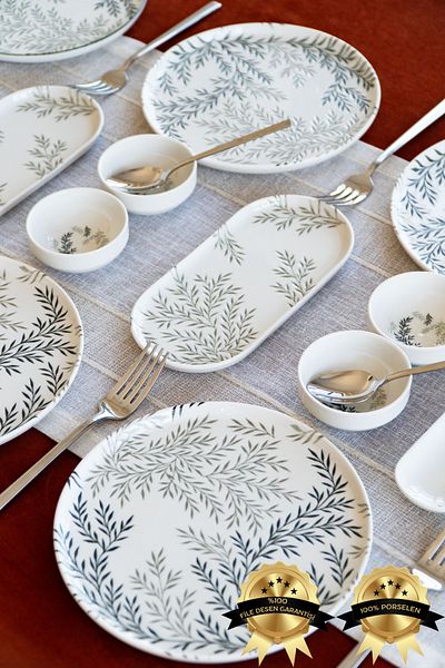 Farika Porselen Nara 6-Person 16-Piece Breakfast Set