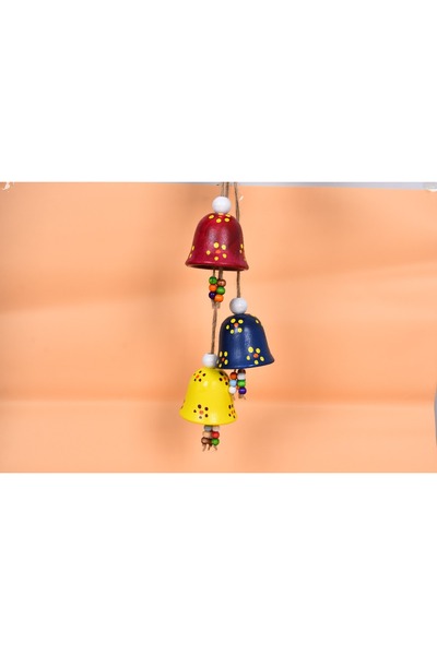Nes Dekorasyon Üçlü Dekoratif Çan Biblo Bahçe Süsü