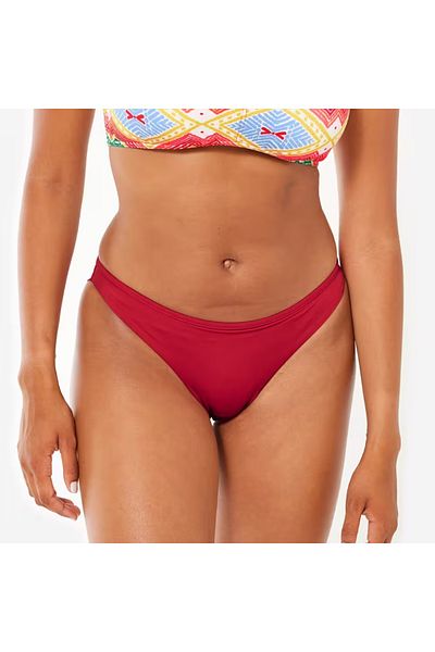 Decathlon Women's Thong Bikini Bottom - Red - Textured - Lulu